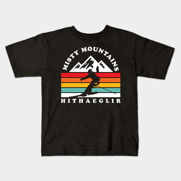 Misty Mountains Kids T-Shirt by MindsparkCreative